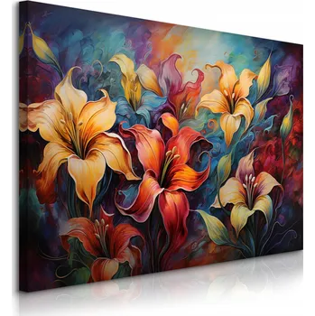 Obraz OBRAZ DO OBÝVACÍHO POKOJE LOŽNICE TROPICKÉ KVĚTINY PŘÍRODA ROSTLINY ABSTRAKCE 90x60