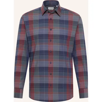 Eterna Pánská Košile Modern Fit, tmavě červená / tmavě modrá, 40