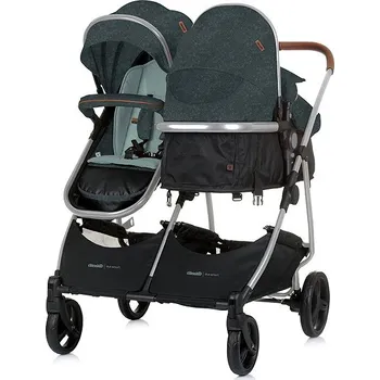 Kočárek CHIPOLINO Kočárek pro dvojčata/nestejně staré děti - kombinovaný Duo Smart Basil