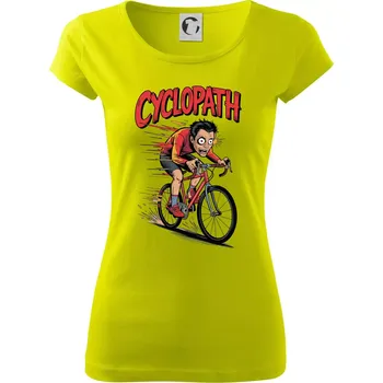 Dámské tričko Cyclopat karikatura - Dámské triko Pure - S ( Limetková )