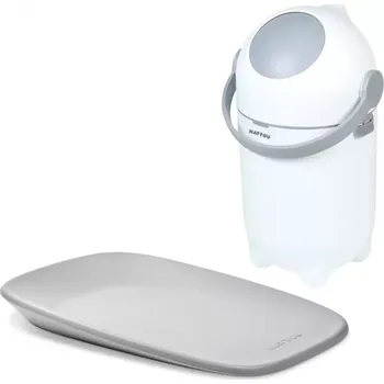 Kočárek NATTOU Koš na pleny Dropy a přebalovací podložka Softy 50x70 cm White/Grey