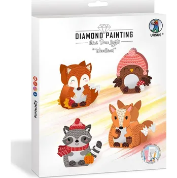 Diamantové malování Ursus Diamond Art Painting kreativní sada - Svícny lesní zvířátka