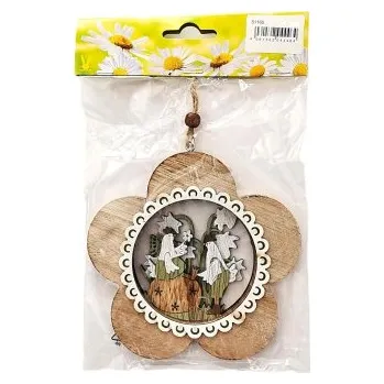 Velikonoční dekorace Květina se slepičkou a kohoutkem