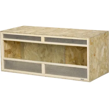 Větrací mřížka Terárium pro plazy obojživelníky, posuvné skleněné dveře, větrací mřížka, 120x50x50cm | šedý