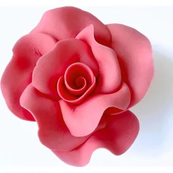 Jedlá dekorace na dort CZ distribuce Cukrová růže velká lososová (9 ks) ▹