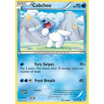 Sběratelská karetní hra Pokémon FFI 021/111 Cubchoo - Furious Fists Stav: Near Mint, Verze: NORMAL