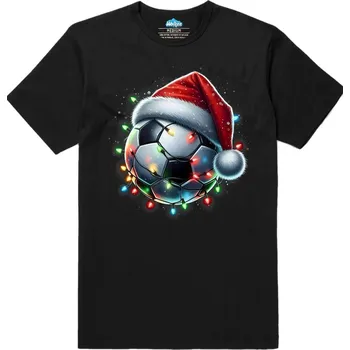 Pánské tričko Pánské tričko Vánoční Fotbalový Míč (Velikost: M, Barva: Černá)