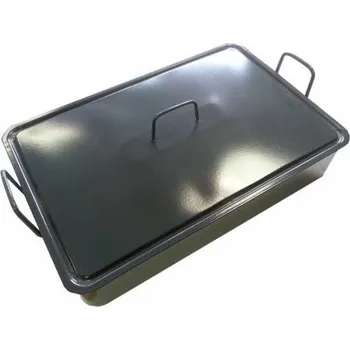 Hrnec Smaltovaný pekáč s poklicí 60x40cm uvnitř modrý - Czech gastro profi - Czech gastro profi