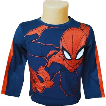 Chlapecké tričko Sun City Chlapecké tričko SPIDERMAN s červenými lampasy dlouhý rukáv Barva: Modrá, Velikost: 98