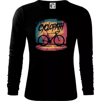 Pánské oblečení Cyclopat gravel barevný - Triko s dlouhým rukávem FIT-T long sleeve - S ( Černá )