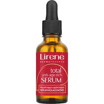 Pleťové sérum Lirene Total Anti-Age kolagenové sérum na obličej s vyplňujícím a zpevňujícím účinkem pro věk 60-70+, 30 ml