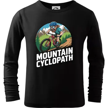 Chlapecké tričko Mountain cyclopat plnovous - Triko dětské Long Sleeve - 158 cm/12 let ( Černá )