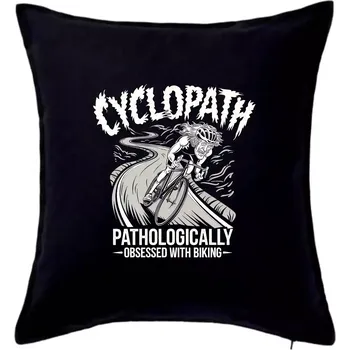 Polštář Pathologically Obsessed with Biking - Polštář 50x50 - 50x50 - Pouze potah ( Černá )