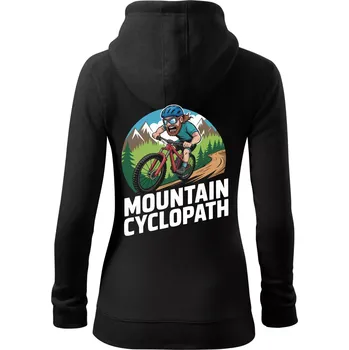 Dámská mikina Mountain cyclopat plnovous - Dámská mikina trendy zipper s kapucí - XL ( Černá )