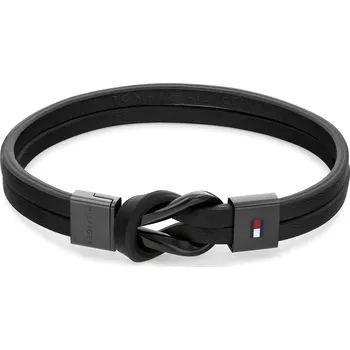 Šperk Tommy Hilfiger Moderní náramek z černé kůže Braided Knot 2790442 + 2 měsíce na vrácení zboží