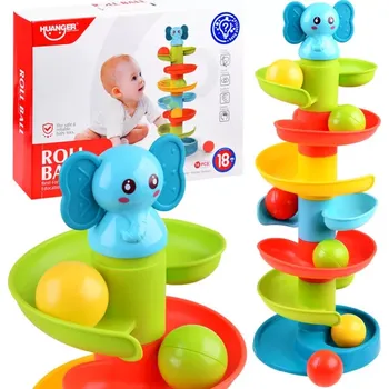 Kuličková dráha Barevná kuličková dráha se sloníkem – spirálová pyramida pro děti