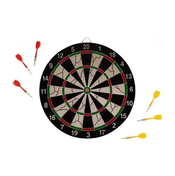 Terč s kovovým rámem se šipkami Acra 43cm se 6 šipkami - černý-šedý