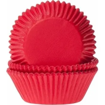 House of Marie Nizozemsko Papírový košíček na muffiny červený 50ks | Cukrářské potřeby
