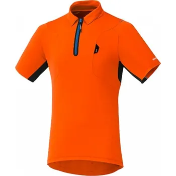 cyklistický dres Dres krátký pánský Shimano Polo Shirt oranžový XXL