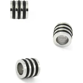 Materiál na výrobu šperku Ocelový korálek se silikonem 10x6,5mm - 1Ks - 1Ks