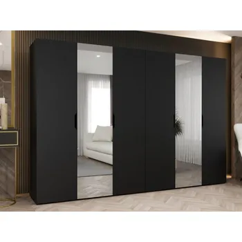 Šatní skříň se zrcadlem Umonca 300, Barva: černá MIRJAN 5903211427374