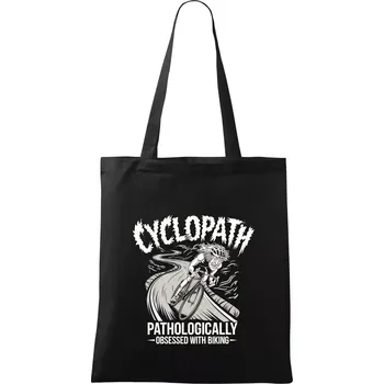 Nákupní taška Pathologically Obsessed with Biking - Taška bavlněná - 42 x 38 cm ( Černá )