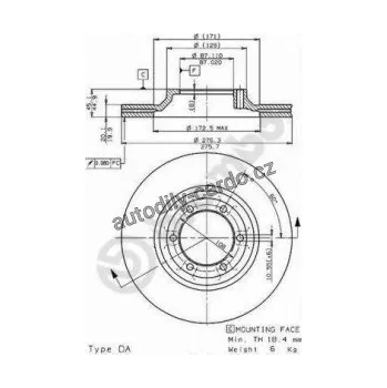 Brzdový kotouč Brzdový kotouč BREMBO 09.5633.10 - MITSUBISHI