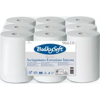 Papírový ručník BulkySoft - Ručník v roli MIDI, pr. 13cm, 22cmx58m (9ks v balení) (BulkySoft ručník v roli MIDI, průměr 13 cm, 22×58 cm, 2vrstvý z celulózy, balení po 9 ks.)