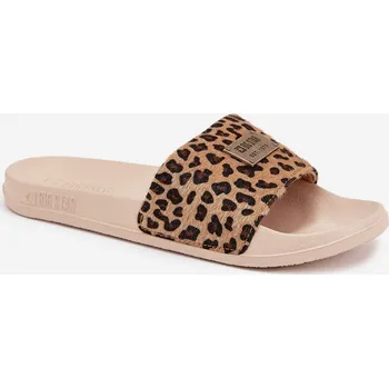 Dámské žabky Dámské pantofle na pěnové podrážce Big Star – béžové s motivem Velikost: 38