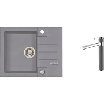 Kuchyňský dřez ALVEUS CZ SET ALVEUS ROCK 30/04 + BATERIE ZINA 04