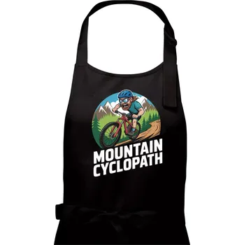 Kuchyňská zástěra Mountain cyclopat plnovous - Pánská zástěra na vaření - Univerzální velikost ( Černá )