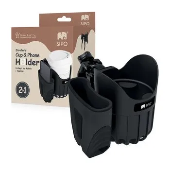 Sipo UNI Držák na nápoje & telefon, 2v1, černý