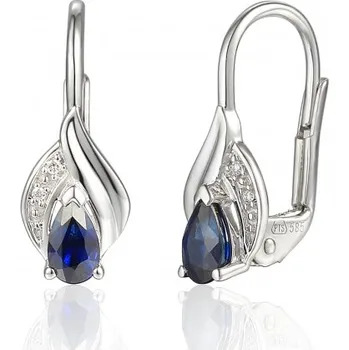 Náušnice Gems, Působivé náušnice Roya, bílé zlato s brilianty a safíry, 585-38-3-0945.1B00.0.00.HSI.602.08