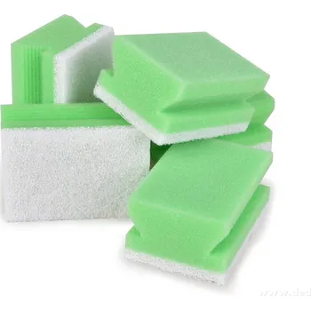 SHINEX | 5 ks univerzální kuchyňské houbičky s drsnou stranou | zelené dvouvrstvé