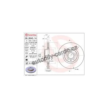 Brzdový kotouč Brzdový kotouč BREMBO 09.9540.14 - AUDI