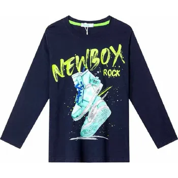 CHLAPECKÉ TRIČKO S OBRÁZKEM S DLOUHÝ RUKÁV NOVINKA Barva: Tmavě modrá, Velikost: 158
