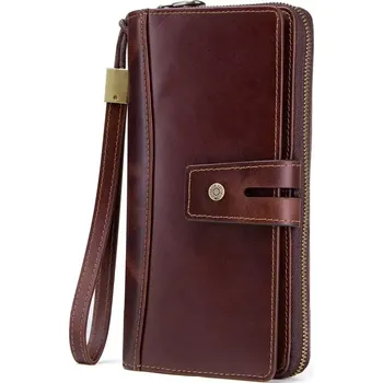 Peněženka Contacts® pánská kožená peněženka Cortes Hnědá