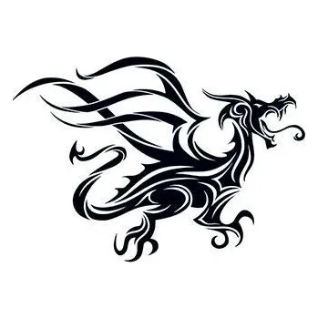 Odstranitelné tetování Černý drak - tribal dočasné tetování