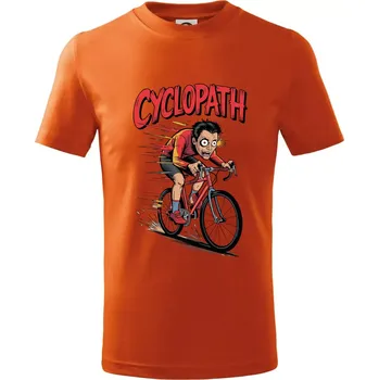 Cyclopat karikatura - Tričko dětské bavlněné - 158 cm/12 let ( Oranžová )