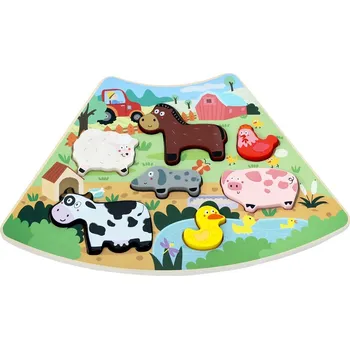 Dřevěná hračka 2Kids Toys Dřevěné puzzle Veselá farma propojitelné