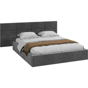 Postel Čalouněná postel DENVER 180x200 s kovovým zdvižným roštem PARIS TMAVĚ ŠEDÁ