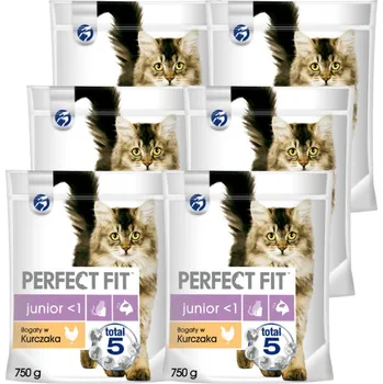 PERFECT FIT (Junior) 6x750g Bohaté na kuřecí - suché krmivo pro kočky
