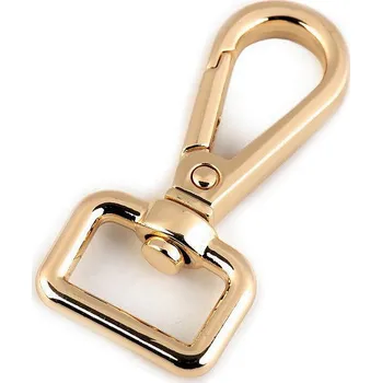 Kovová karabina otočná, průvlek 15 mm, malé, 2 růžové zlato