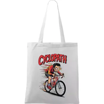 Cyclopat karikatura - Taška bavlněná - 42 x 38 cm ( Bílá )
