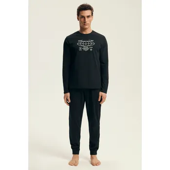 Pánské pyžamo PÁNSKÉ PYŽAMO LOGER 43469 AW25 černá 2XL