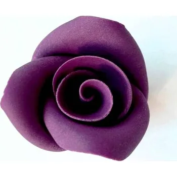 Jedlá dekorace na dort CZ distribuce Cukrová růže střední tmavě fialová (25 ks) ▹