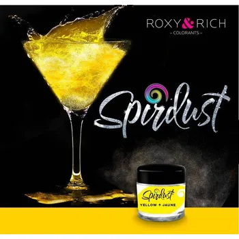 Metalická barva do nápojů Spirdust žlutá 1,5g - Roxy and Rich | Cukrářské potřeby