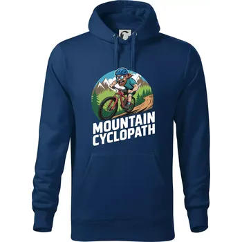 Pánská mikina Mountain cyclopat plnovous - Mikina pánská Cape s kapucí - 5XL ( Půlnoční modrá )