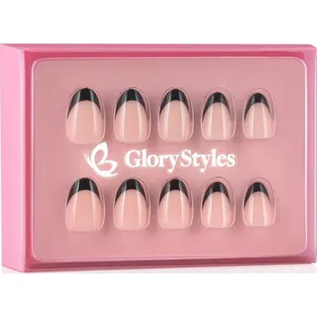 Umělé nehty GloryStyles Nalepovací nehty - černá francie - 30 ks