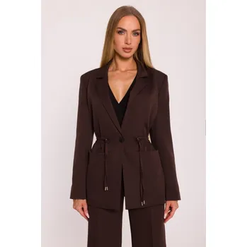 Dámské sako M873 Blejzr se stahováním v pase - hnědý EU XL